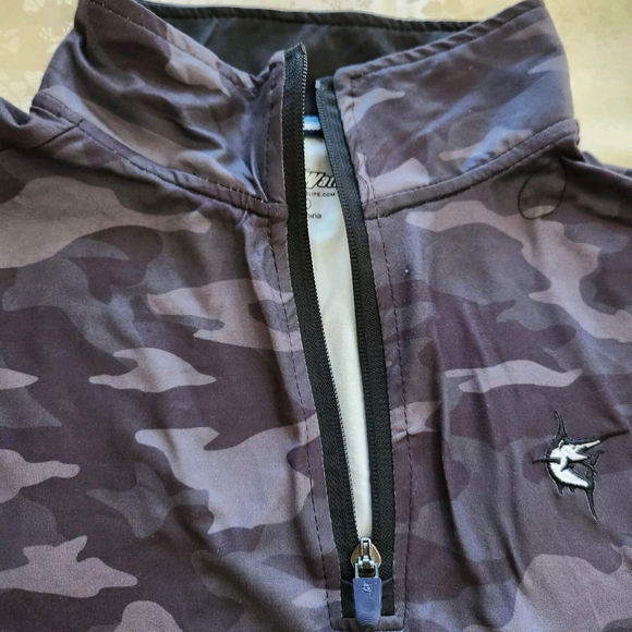 White Water Mens Fishing Shirt 1/4 Zip Small Pullover Long Sleeves Camo Logo - Picture 4 of 9
